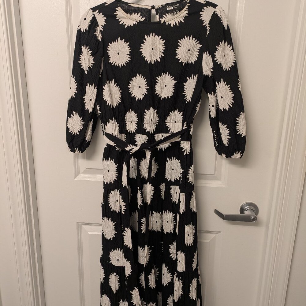 Kate Spade Pom Pom Floral Lawn Midi Dress